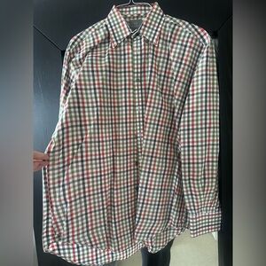 Thomas Dean Rust, Olive, and White Checkered Shirt